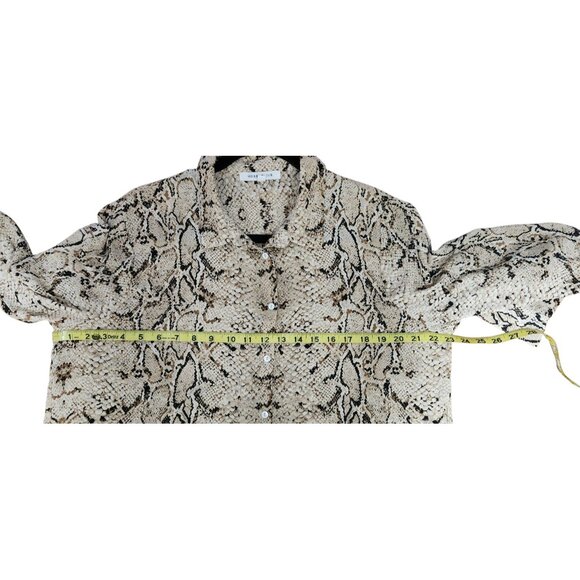 ROSE + OLIVE SNAKESKIN PRINT BLOUSE SIZE XL - Picture 8 of 12